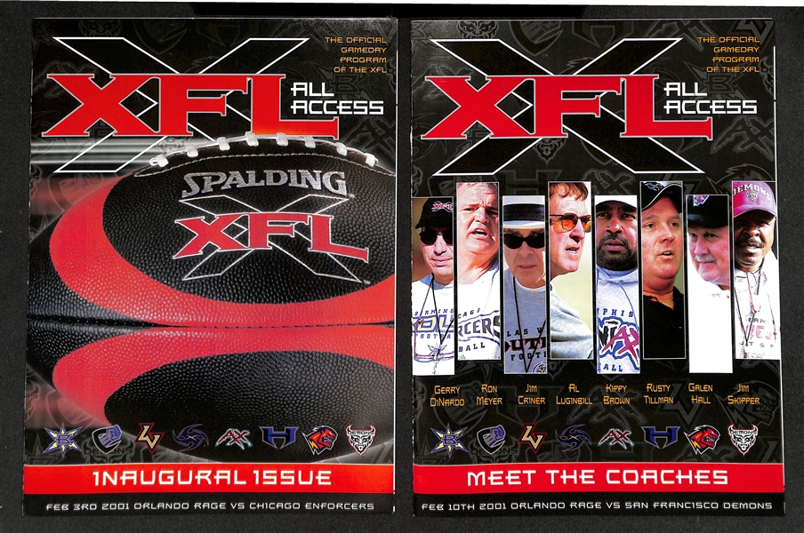 Lot of (6) USFL Kickoff Magazines USFL Championship Games (1983-1985) & (9) XFL All Access Magazines 